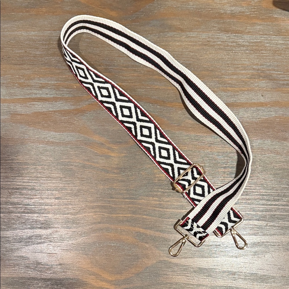Ahdorned Woven Bag Strap‎ Double Diamond Pattern Adjustable